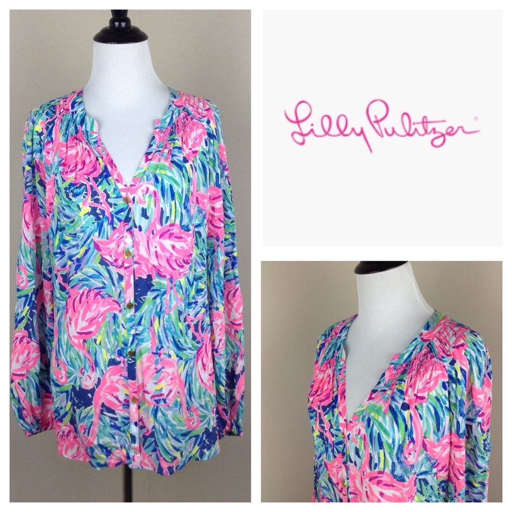 NWOT Lilly Pulitzer Flamingo Top